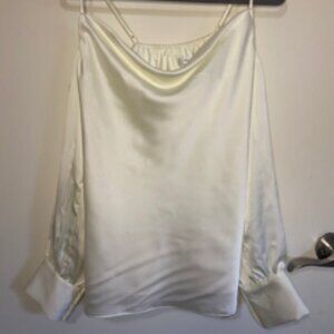 MILLY Silk Cream/Ivory Off Shoulder Top  - SIZE M